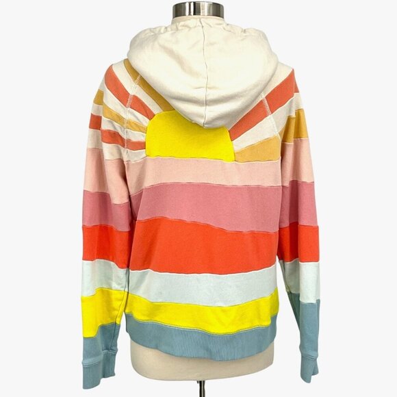 Faherty Soleil Hoodie Sunrise Sweatshirt Color Block Rainbow Size S - Picture 4 of 10